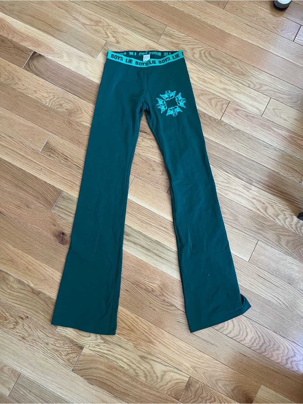 BOYS LIE Green Flare Leggings (SMALL)
